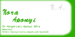 nora aponyi business card