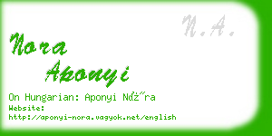 nora aponyi business card